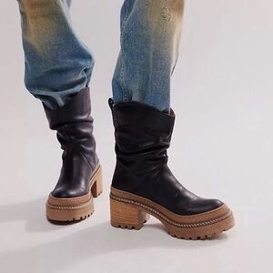 Free People Mel Slouch Boots Black Size 7.5